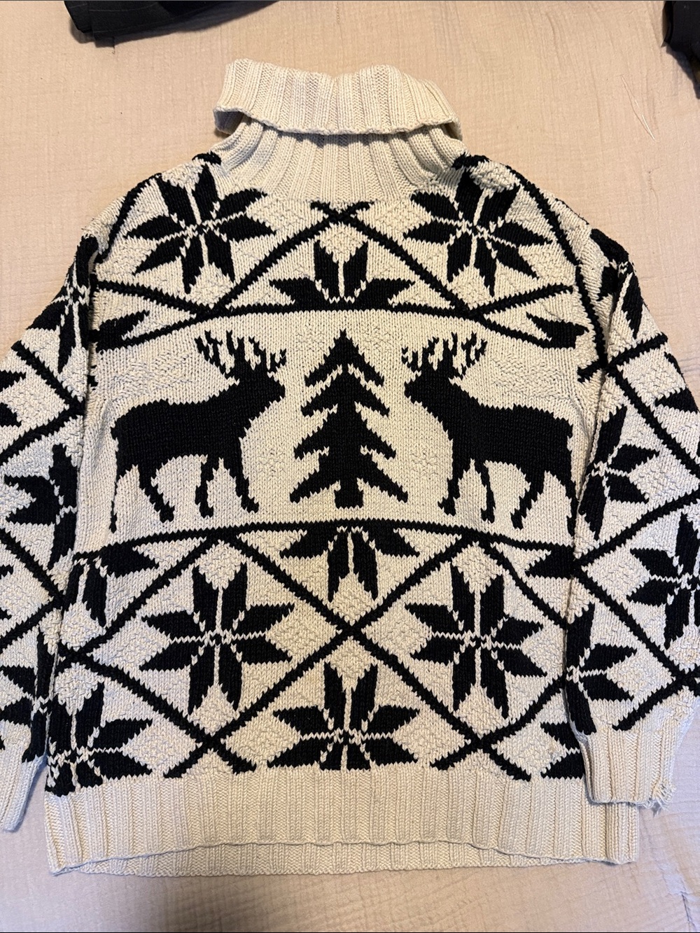 Lauren Ralph Lauren Turtleneck Nordic Moose Sweater